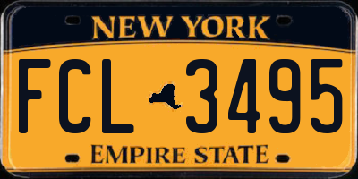 NY license plate FCL3495