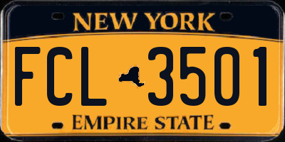 NY license plate FCL3501