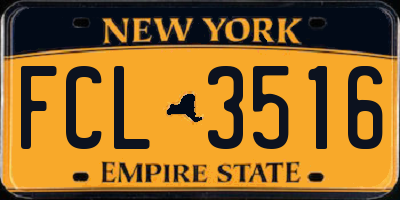NY license plate FCL3516