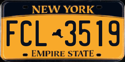 NY license plate FCL3519