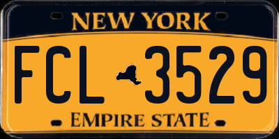 NY license plate FCL3529
