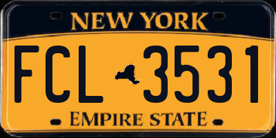 NY license plate FCL3531