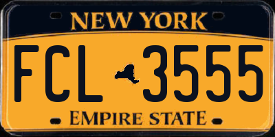 NY license plate FCL3555