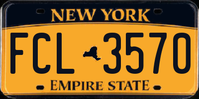 NY license plate FCL3570