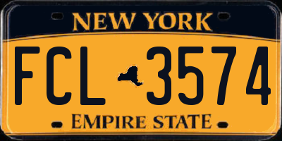 NY license plate FCL3574