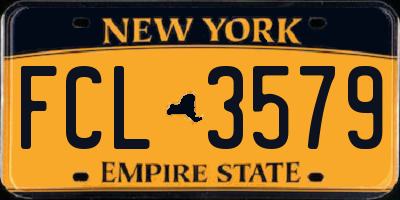 NY license plate FCL3579