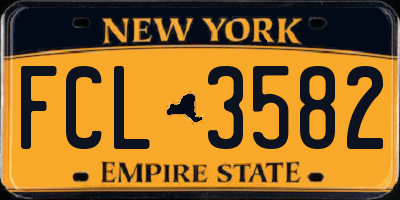 NY license plate FCL3582