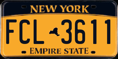 NY license plate FCL3611