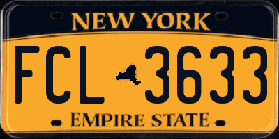 NY license plate FCL3633