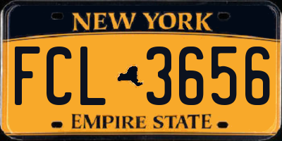 NY license plate FCL3656