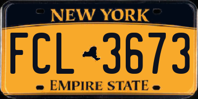 NY license plate FCL3673