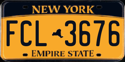 NY license plate FCL3676