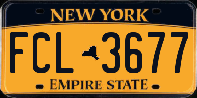 NY license plate FCL3677