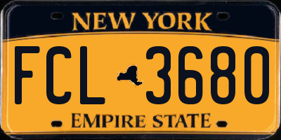 NY license plate FCL3680