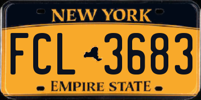 NY license plate FCL3683