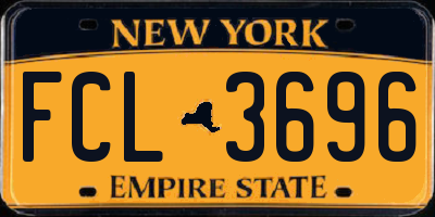 NY license plate FCL3696