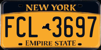 NY license plate FCL3697