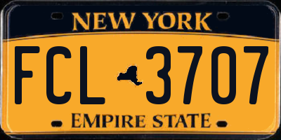 NY license plate FCL3707