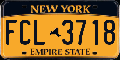 NY license plate FCL3718