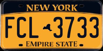 NY license plate FCL3733