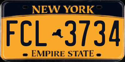 NY license plate FCL3734