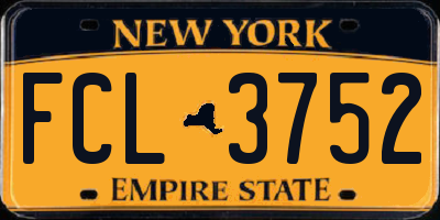 NY license plate FCL3752