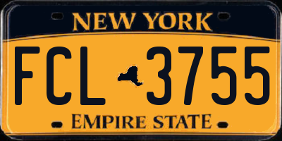 NY license plate FCL3755