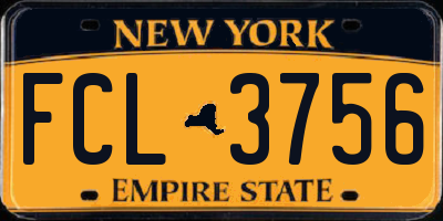 NY license plate FCL3756