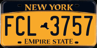 NY license plate FCL3757