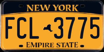 NY license plate FCL3775