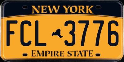 NY license plate FCL3776
