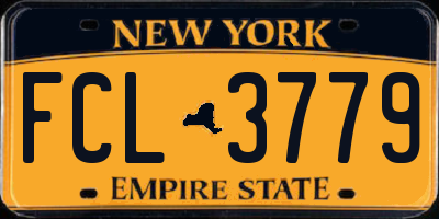 NY license plate FCL3779