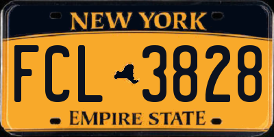 NY license plate FCL3828