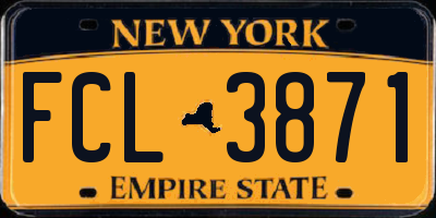 NY license plate FCL3871