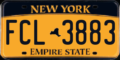 NY license plate FCL3883
