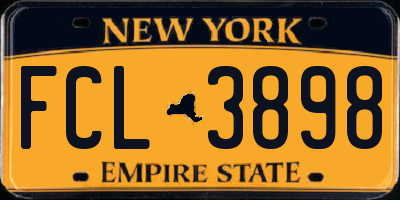 NY license plate FCL3898