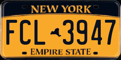 NY license plate FCL3947