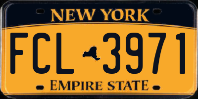 NY license plate FCL3971
