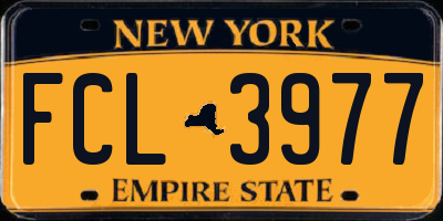 NY license plate FCL3977