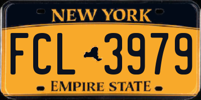 NY license plate FCL3979