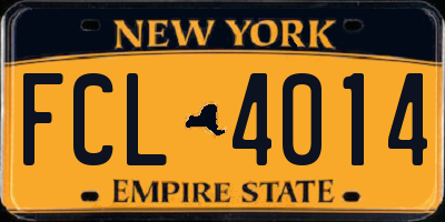 NY license plate FCL4014