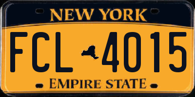 NY license plate FCL4015