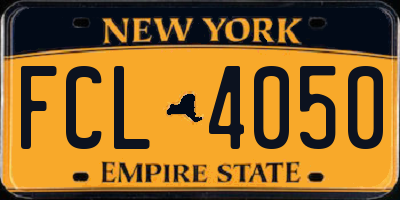 NY license plate FCL4050