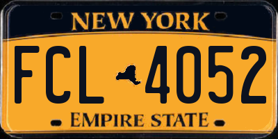 NY license plate FCL4052