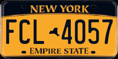 NY license plate FCL4057