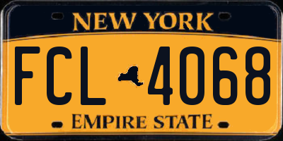 NY license plate FCL4068