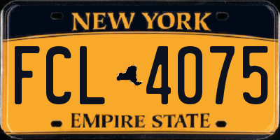 NY license plate FCL4075