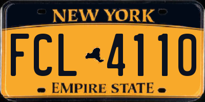 NY license plate FCL4110