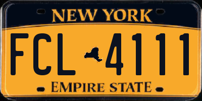 NY license plate FCL4111