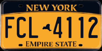 NY license plate FCL4112